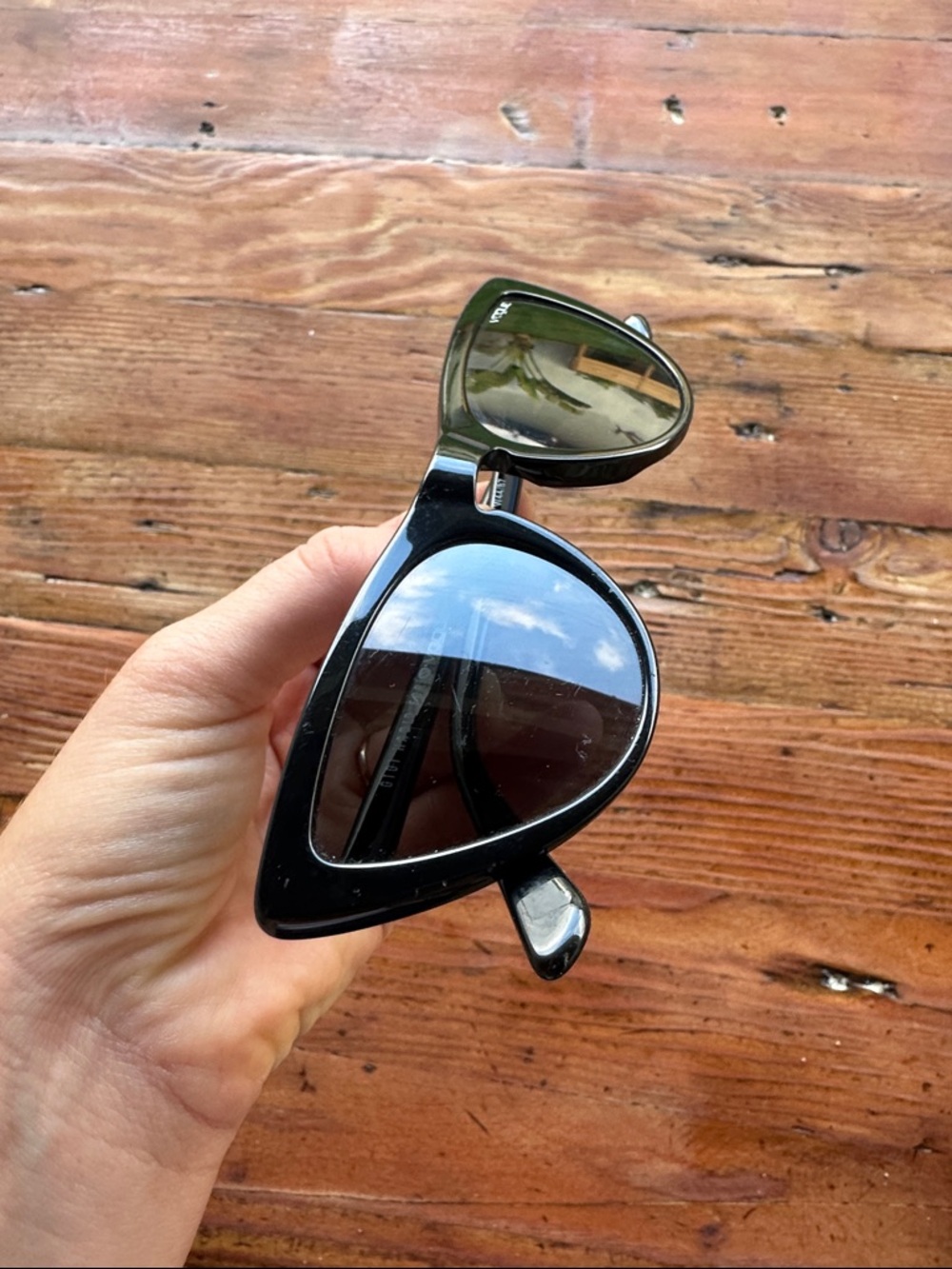 Vogue Black Cat-Eye Sunglasses with Dark Lenses - Picture 2 of 2